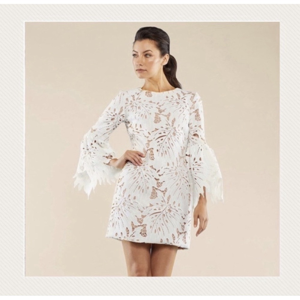 Dress the Population Dylan Leaf Lace Sheath Dress‎ Size XS NWOT Cocktail Bridal